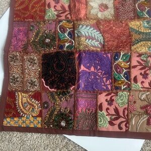 Red and Pink Accent Pillows(set of 2)with Intricate Embroidery